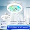 Светодиодная лампа-вентилятор для потолка с цоколем E27, 3 цвета, диммируемая/RGB диммируемая, лампа-вентилятор с патроном, пульт дистанционного управления для спальни, гостиной, кухни