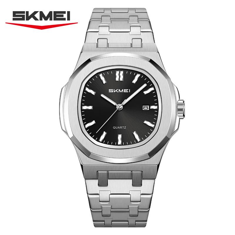 SKMEI 2684 Elegant Exquisite Men's Watch Waterproof Luminous Calendar Steel Belt Business Luxury Quartz Watch Relgios Masculino