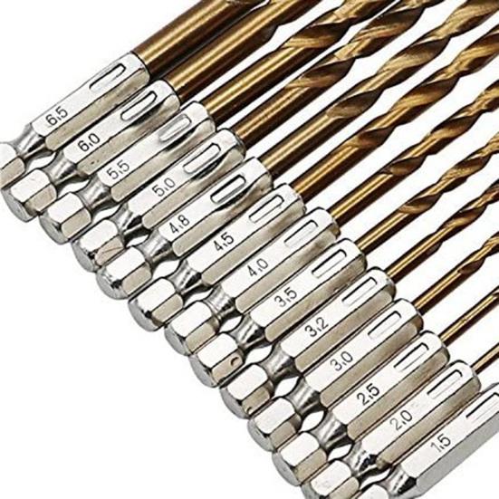 13шт/набор высокоскоростных стальных шестигранных спиральных сверл, отверток, электрические инструменты