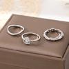 Комплект из 3 предметов, набор колец с вырезом в виде смайлика, комбинированные элегантные модные кольца для девочек, изысканные подарочные украшения