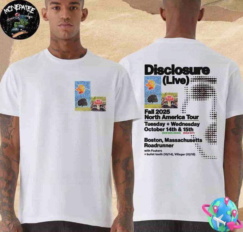 Disclosure Fall North America Tour Dates List 2025 Two Sided Unisex T-Shirt