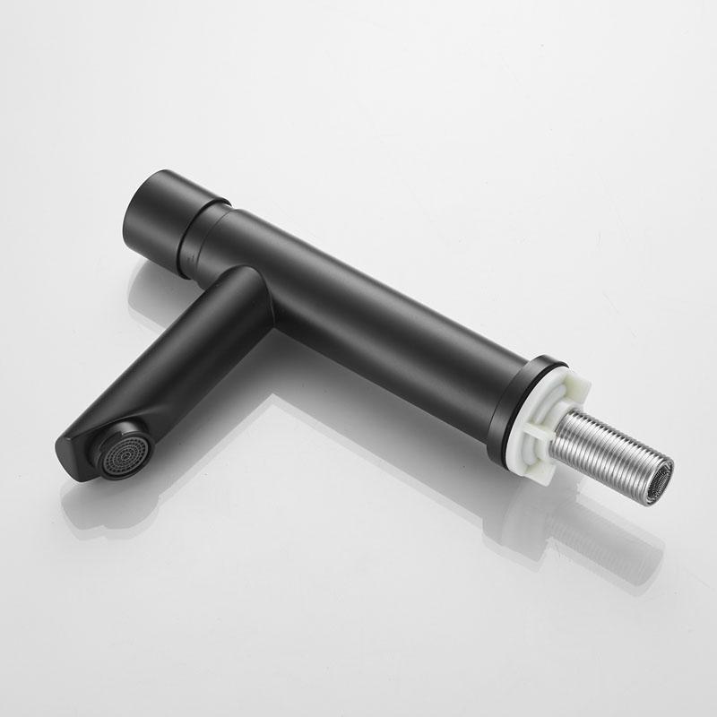 Black 304 Stainless Steel Bathroom Basin Faucet Pressure Public Toilets Washbasin Faucet Single Cooling Delay Sink Faucet