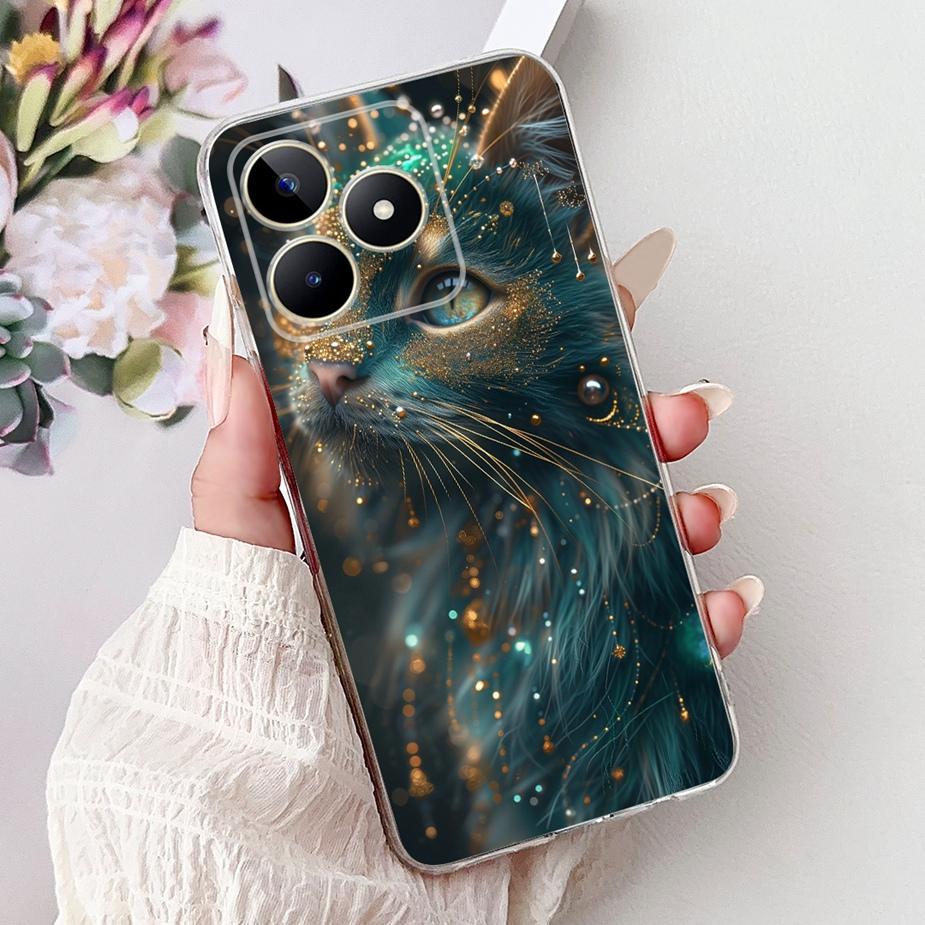 For Realme Note 50 Case RMX3834 Cute Cat Painted Cover Clear Silicone Soft TPU Phone Case For Realme Note 50 Note50 Fundas Coque