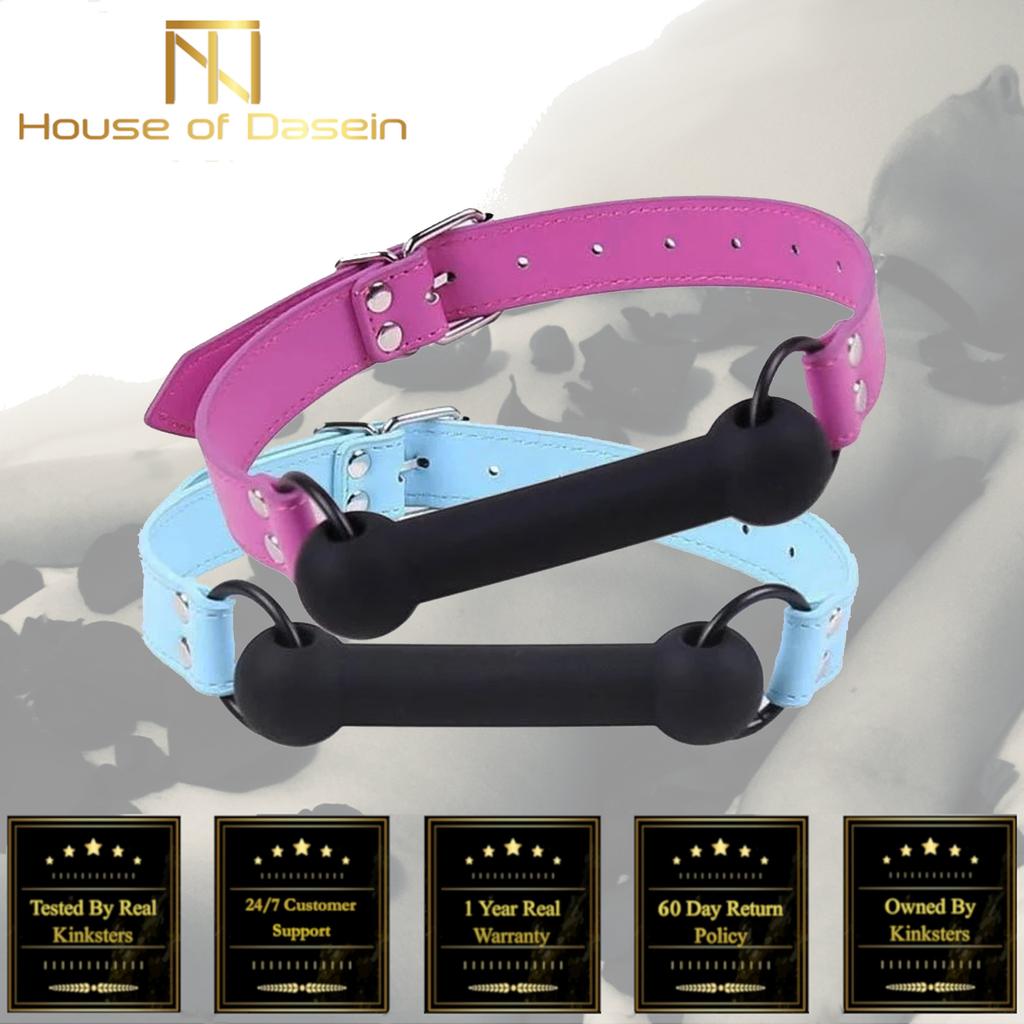 Pink Blue Silicone Dog Bone Gag Puppy Pony Pet Play   Restraints Gags