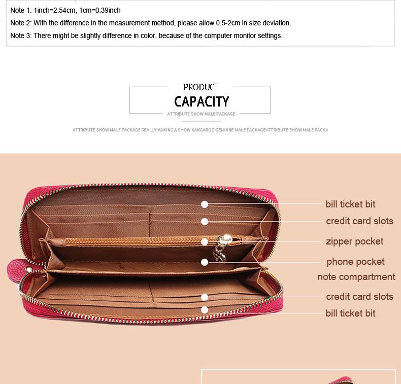 KANGAROO KINGDOM женский кошелек из натуральной кожи, длинный женский клатч, кошелек на молнии, держатель для карт