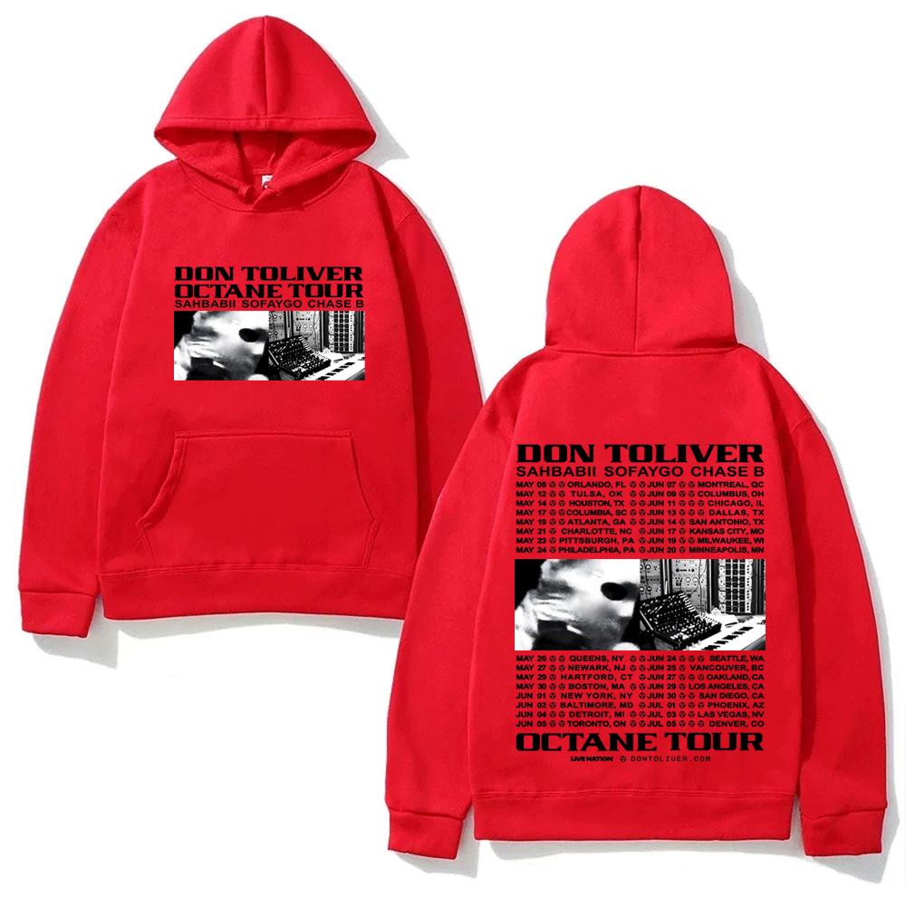 Худи рэпера DON TOLIVER OCTANE TOUR 2026 Хип-хоп Графический Принт Худи Классические Мягкие Панк Худи Свитшоты Флис