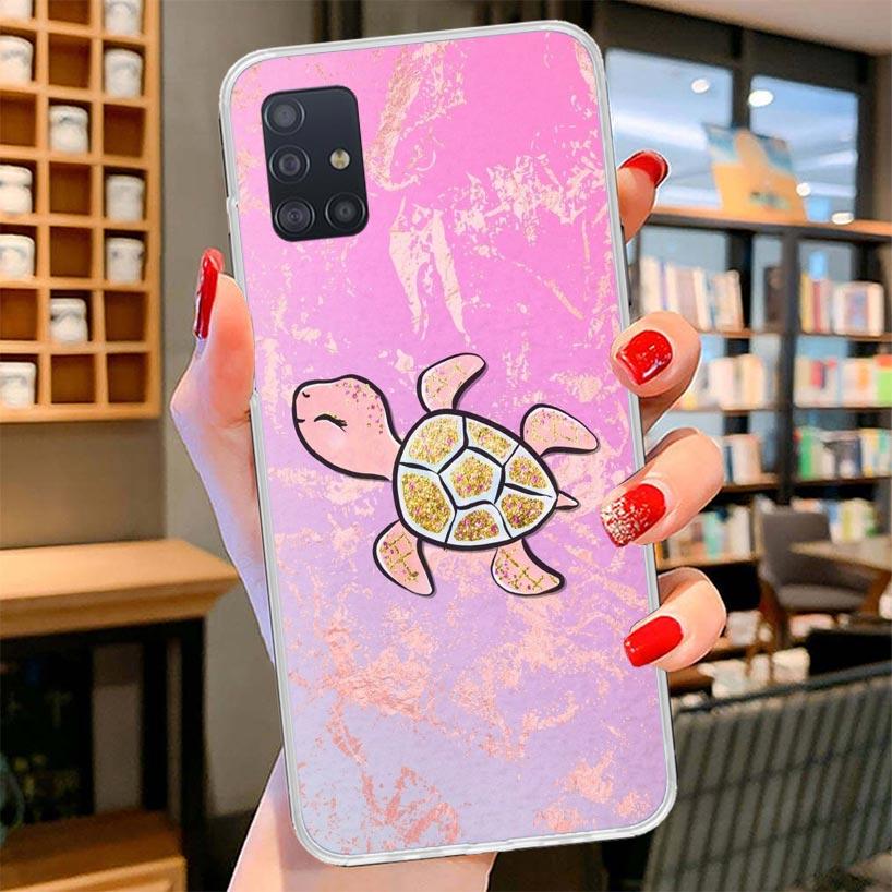 Мультяшная Морская Черепаха Чехол для Телефона Samsung Galaxy A12 A22 A32 A52 A72 A02S Чехол для Телефона Note 20 Ultra 10 S10 Plus A5