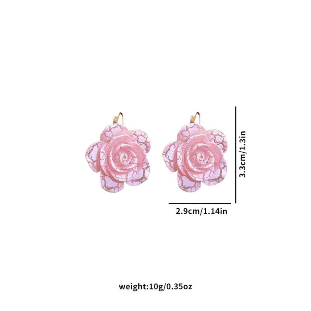 Vacation Rose Flower Earrings Korean Style Women's Jewelry Lovely Flower Stud Earrings Party