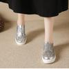 Fashion 2024 Hot Sale Women's Shoes Lace-up Women's Vulcanize Shoes Fashion Sequins New Round Head Plus Size Ladies Casual Shoes Zapatos