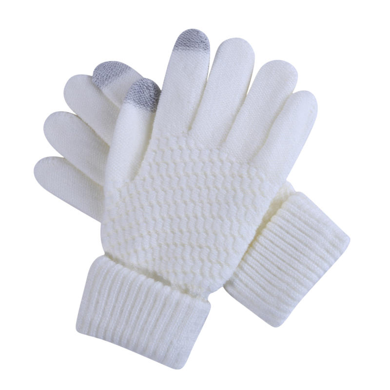 Women Fashion Winter Touch Screen Gloves Warm Stretch Knit Full Finger Mittens Crochet Thicken Gloves