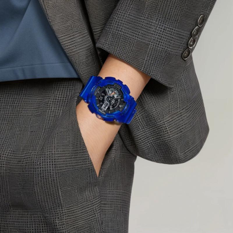 Casio G-Shock Глубоководный Коралл Рыба-клоун Полупрозрачный Желе Классический Стрелочный Двойной Дисплей Циферблат Спортивный Водонепроницаемый Кварцевый Механизм Ремешок из Смолы GA-110CR-2A