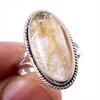 Natural Golden Rutile Gemstone 925 Solid Sterling Silver Jewelry Ring S.6 C1p36