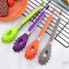 Stainless Steel Handle Non-Slip Silicone Food Serving Tongs Noodles Clamp BBQ Clips Pasta Tools