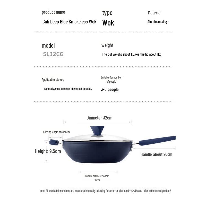COOKER KING Valley Deep Blue Non-stick Wok