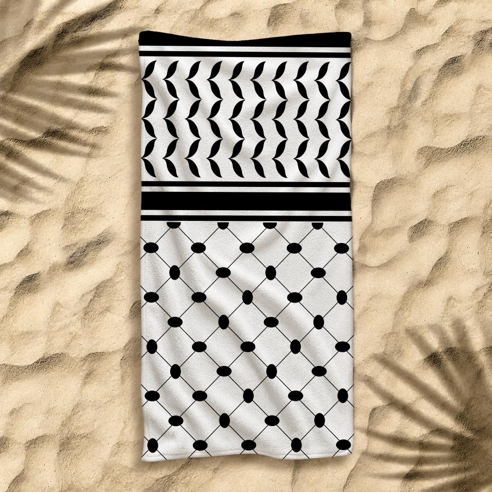 Art Hattah Keffiyeh Kufiya Towel Towel Soft Pool Gift For Travel Gym Shower Camping Quick Dry Sports Large Beach Towels