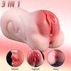Vaginal Anal Three Channel Male Masturbator Pocket Masturbator Realistic Sex Doll, Male Penis Massager Oral Sex Toys