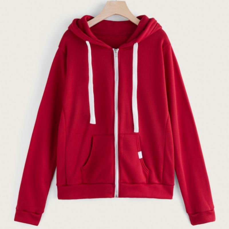 Повседневный спортивный кардиган с капюшоном на молнии для женщин