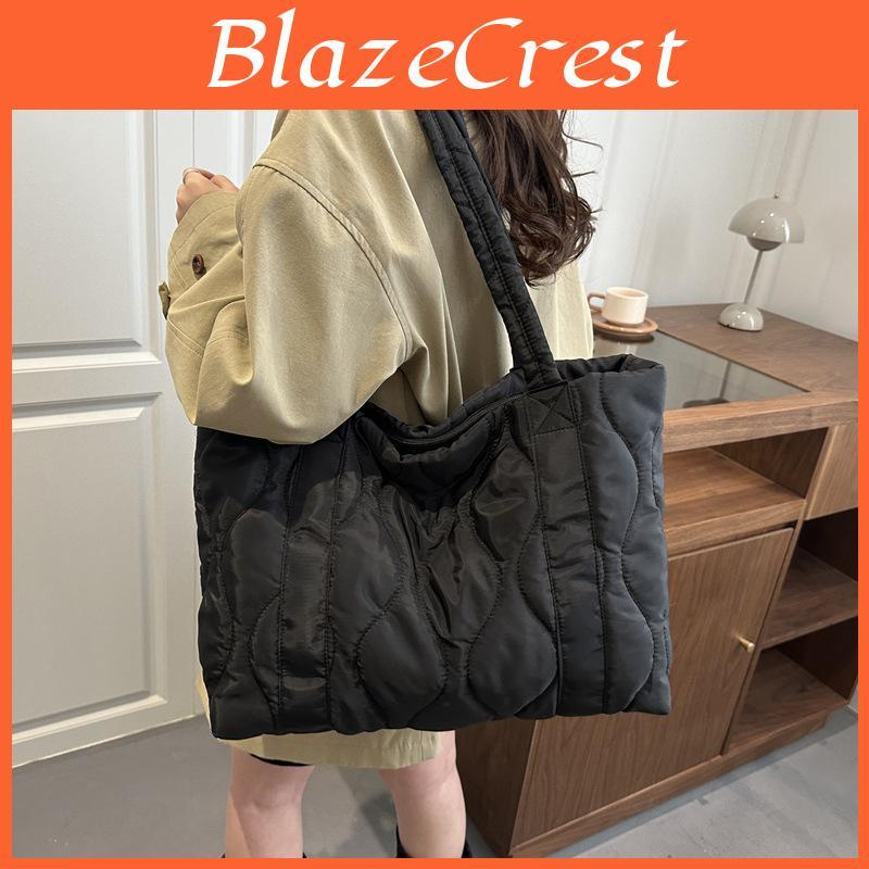 Womens Winter Down Feather Shoulder Bag With Twin Straps And Inner Phone Pocket For Casual Outings
