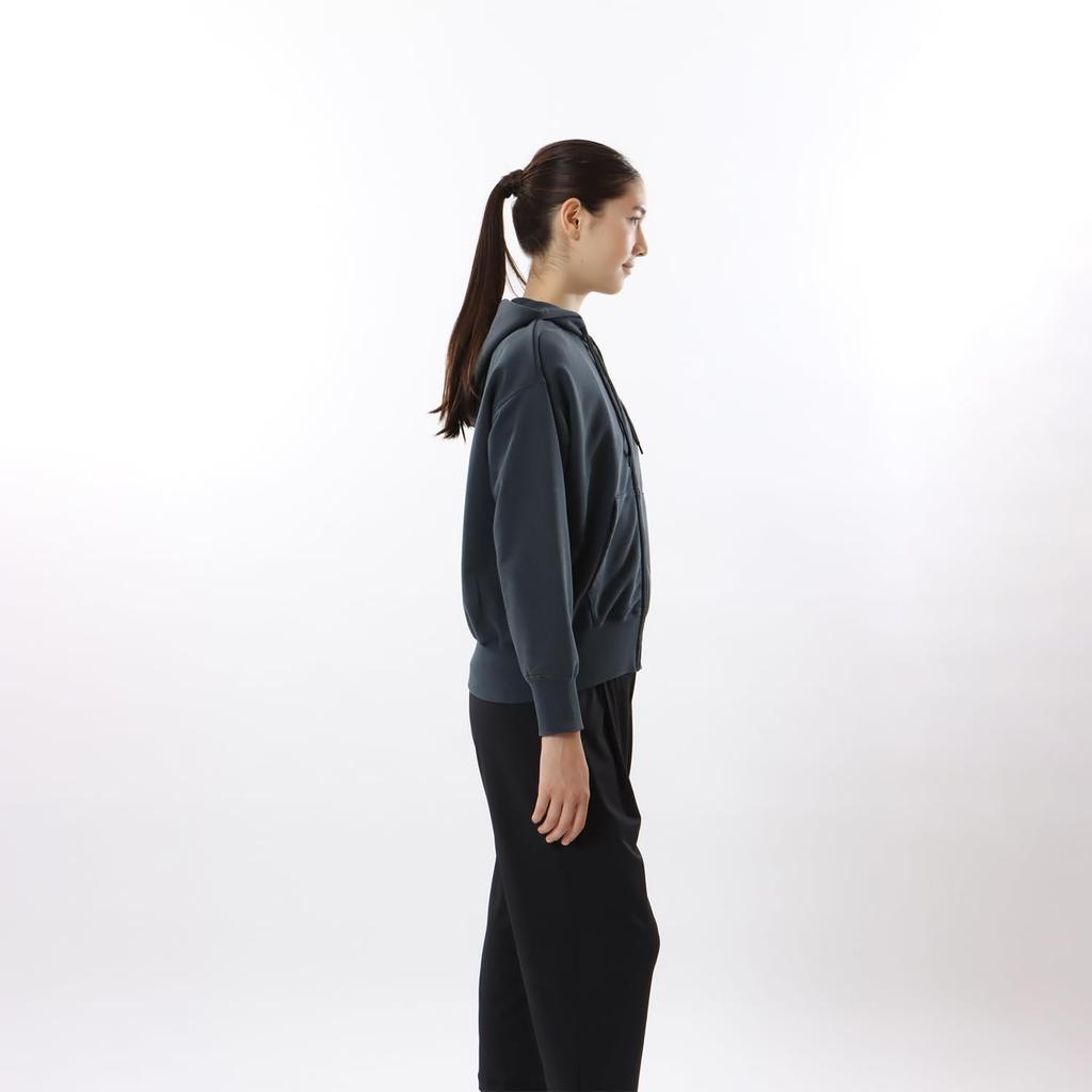 Champion Long Sleeve Stretch Terry Zip Hooded Sweatshirt with Women's One-Point Logo, Techweave®, Off-Black, CW-ZS101