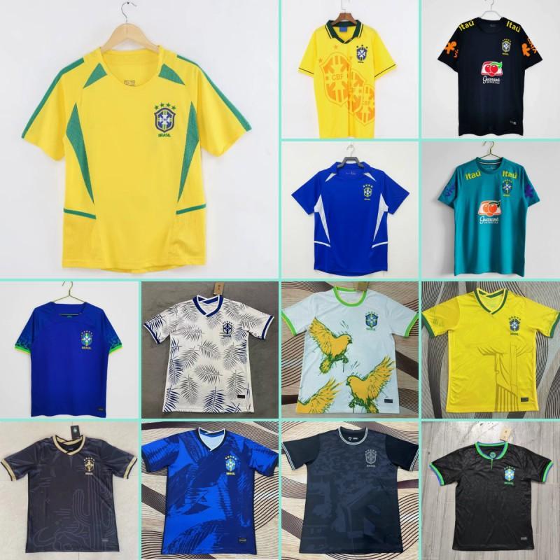 Brazil National Team Retro Soccer Jersey Men Women Short Sleeve Performance Sportswear Cycling Running Fitness