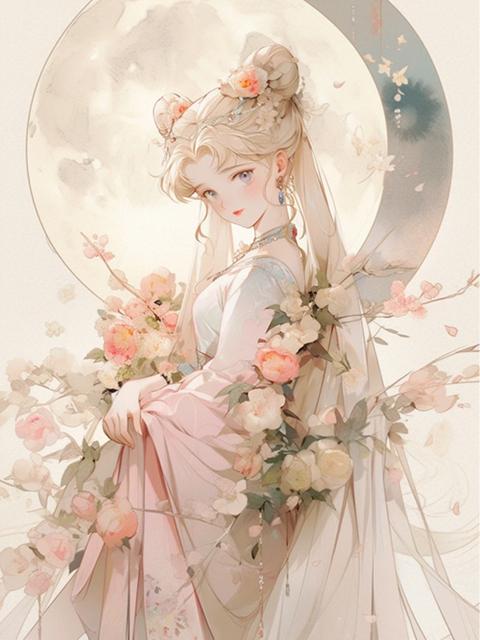 5D Comic Loli Diamond Painting Embroidery Cross Stitch Cartoon Anime Girl Moon DIY Full Drill Drawing Mosaic Girl's Gift