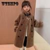 Girl's Winter Plush Thickened Long Fur Integrated Plush Coat