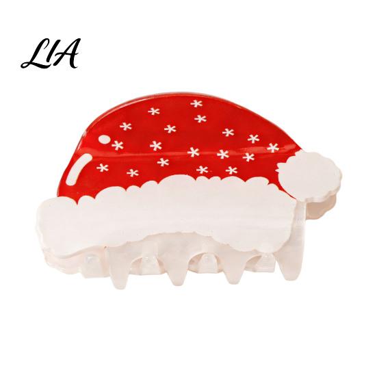 Winter Festive Hair Ornaments Claw Clip for Women, Cute Christmas Patterns Non-Slip Strong Hold Non Slip Grippers Shark Clip, Lightweight Decorative