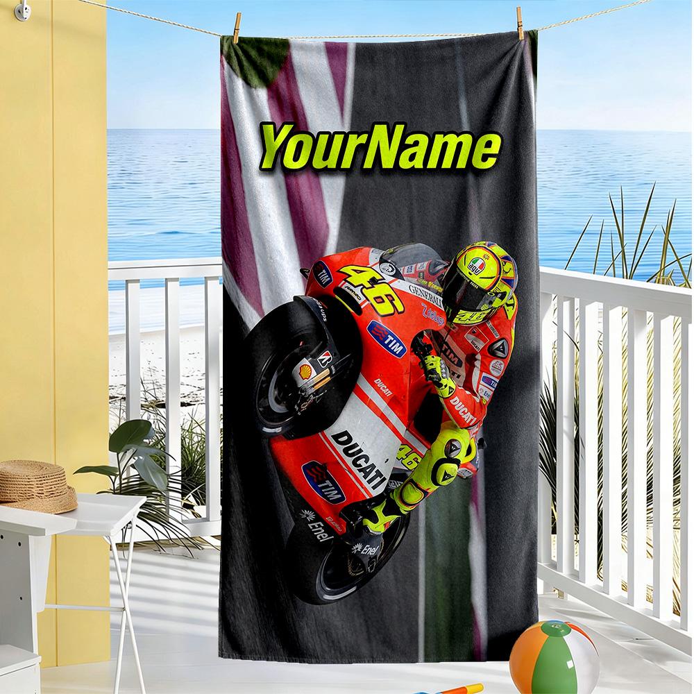 Doctor46 Customize Text Beach Towel Quickdry Soft Microfiber Perfect For Traveling Yoga Camping And Swimming