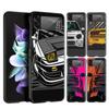 Z Flip 4 Phone Case for Samsung Galaxy Z Flip 3 5G ZFlip3 Flip3 Zflip Flip4 Black Hard PC Cover Japan JDM Sports Car Shell Coque