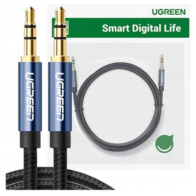Кабель Mini Jack 3,5 мм Ugreen AV122, Aux, 1 м (Черный)