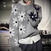 Женский вязаный свитер с цветочным узором, круглый вырез, осенне-зимний, новый дизайн, нишевый, иностранный, мягкий, восковой, свободный, ленивый стиль, пуловер