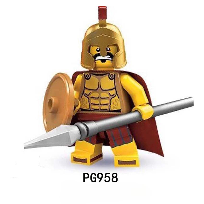 PG958 959 960 римский воин-командир щит копье строительный блок игрушка