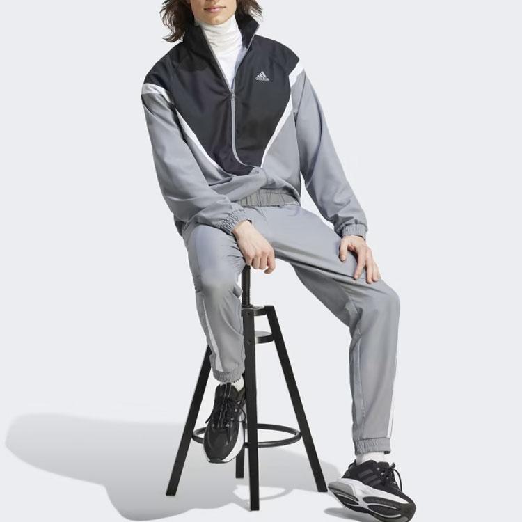 Adidas Спортивная одежда, цветная куртка с воротником-стойкой и длинными рукавами, комплект для бега с манжетами, мужская спортивная одежда IJ6072