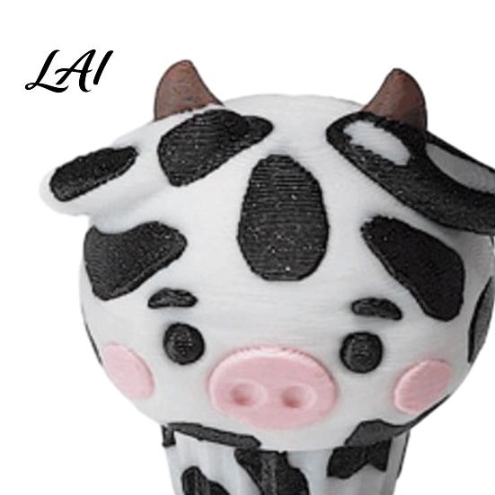 Tactile Clicker Toy Cow Cupcake Fidget Finger Anxiety Printed Toy 3D Relief Gadgets Clicky Button Sensory for Reduction & Focus Aid