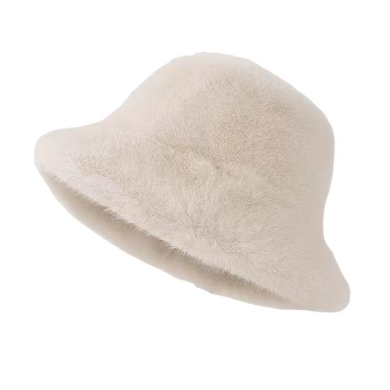 Women Winter Hat Thick Fuzzy Plush Faux Fur Heat Retention Windproof Fisherman Hat Short