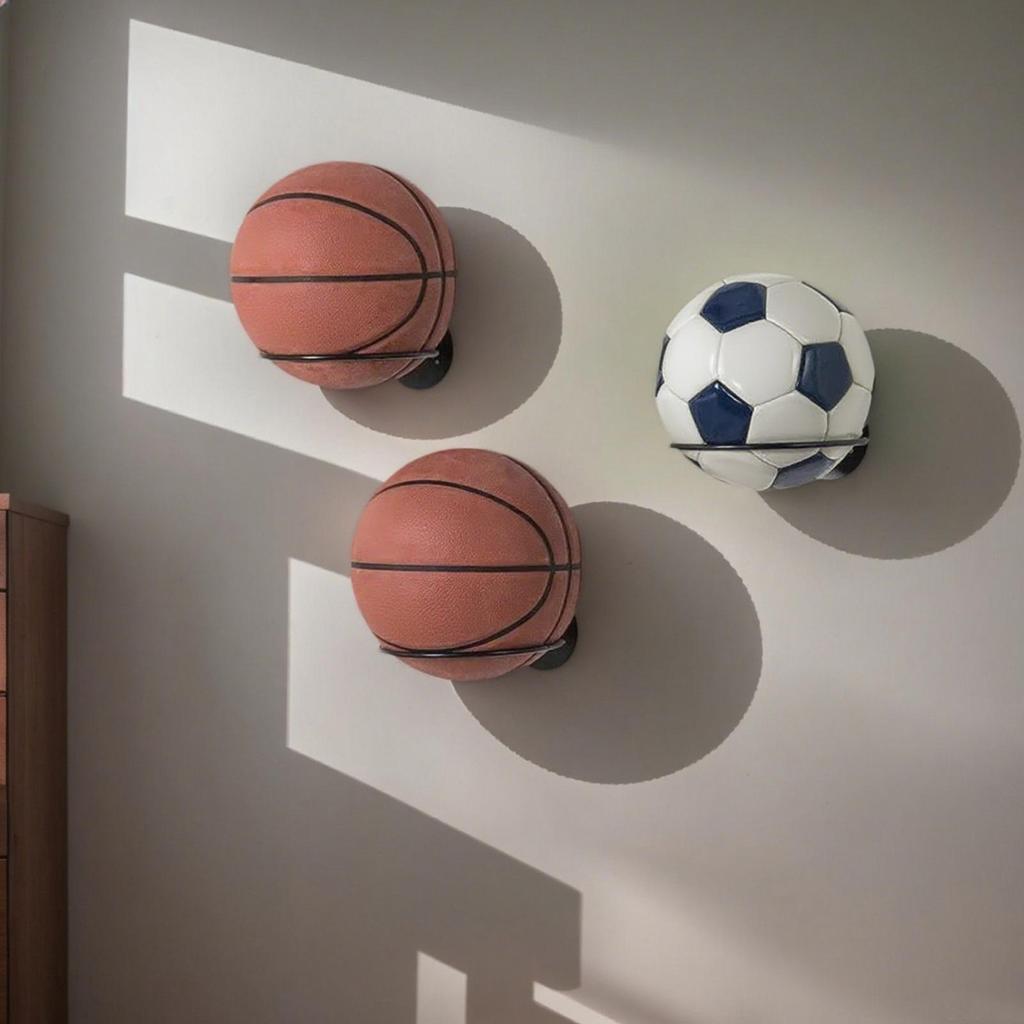 Basketball Mount Metal Wall Organizer Stand For Soccer Multifunctional Ball Storage Holder For Den Living Room Dormitory