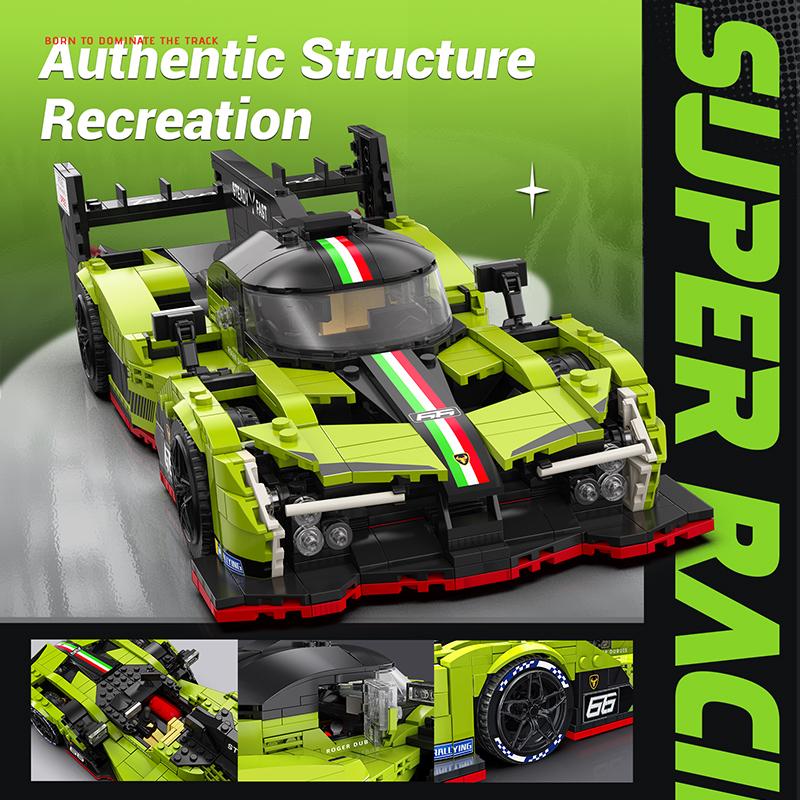 Eikee MOC Городской Гоночный Автомобиль Пламя Модель Строительные Блоки 16 Сеток Спортивный Автомобиль Кирпичики Игрушка для Детей Подарок на Фестиваль