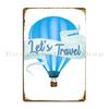 Lets Travel Metal Plaque Poster Party Kitchen Bar Print Bar Tin Sign Poster