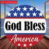 2D Flat 20*20cm1pc God Bless America Welcome Party Sign Decor Pendant Supplies, USA flag&Stars Patterns Good Quality Wooden Hanging Decor Supplies