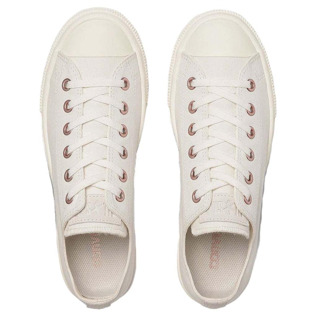Converse All Star Light Plts Pointsuede Pg Ox Durable Breathable Low Top Canvas Shoes Women Sneaker White 31312002