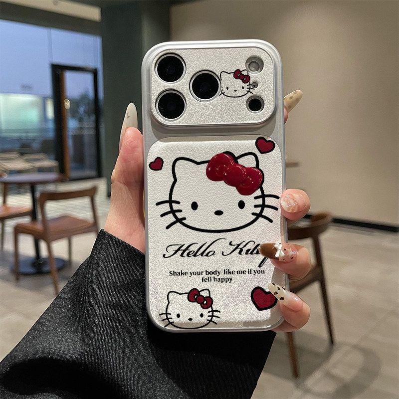 Мультяшный милый чехол для телефона KT Cat с бантом для Apple 17 Pro Max/13