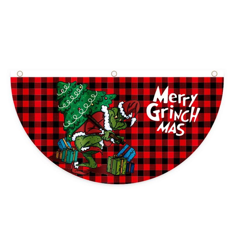 Рождественский уличный полиэстеровый веерообразный флаг Рождественский декор для дома Рождественский висячий орнамент 2024 Рождественский подарок на Новый год 2025 ARI