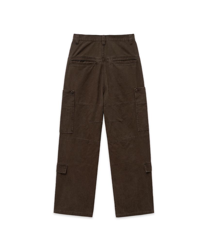 INTEMPOMOOD Button Pocket Cargo Pants_Brown