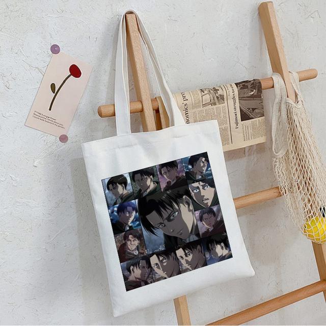 Холщовая сумка в стиле аниме «Атака Титанов» в стиле Харадзюку, в стиле панк, в готическом стиле, большая вместительная женская сумка, винтажная сумка, классическая сумка на плечо