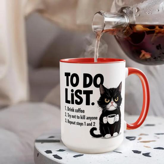 Кружка-список дел кота Керамическая чайная чашка с юмористическим списком