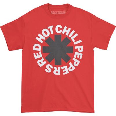 Мужская футболка Red Hot Chili Peppers с черной звездочкой на красном фоне Красный