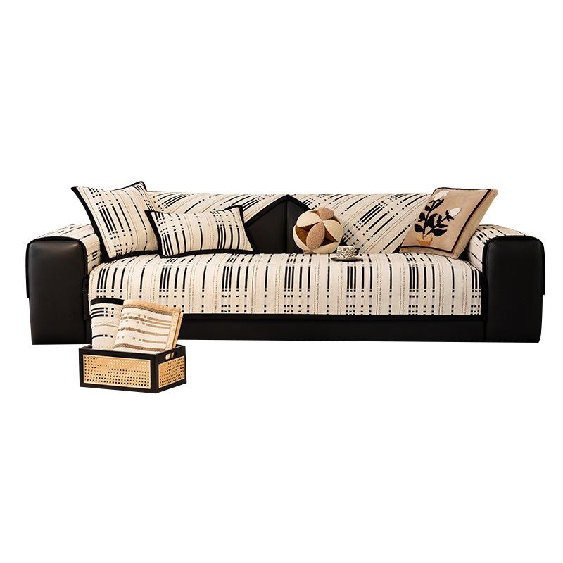 French Premium Chenille Sofa Cushion, All-Season Seat Cushion, Non-Slip Leather Sofa Cover New Cover