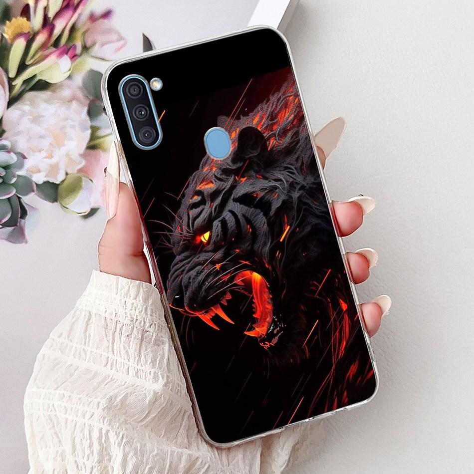 Чехол для телефона Samsung Galaxy A11 M11 Samsung A11 M11 A115F M115F Элегантный Цветочный Кот Раскрашенный Мягкий Силикон Прозрачный ТПУ Чехлы