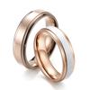 Promised Wedding Rings for Lover Rose Gold Stainless Steel Rings for Couple Men Women Engagement Party Gifts