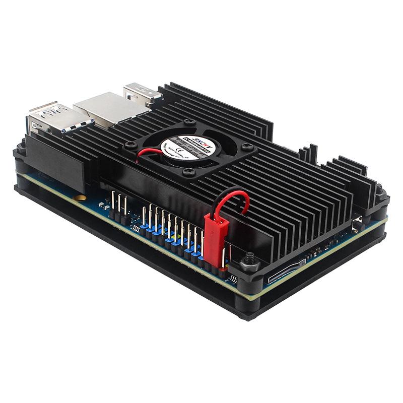 Алюминиевый корпус для Orange Pi 5/5B с вентилятором и винтами - Прочный защитный корпус